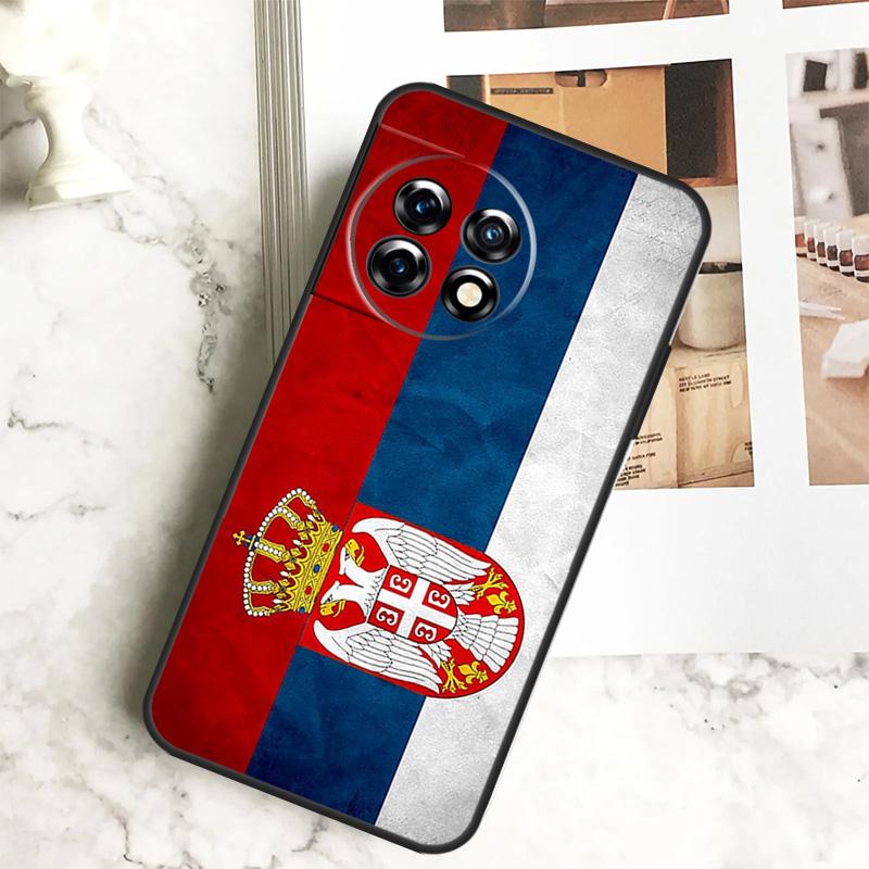 Flag of Serbia Serbian Case For OnePlus 12 12R 11 9 10 Pro 10R 9R 8T 10T Nord 3 CE 2 Lite 2T N10 N20 N30 CE4 Cover