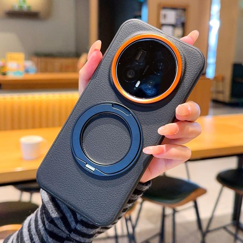 

Для Honor Magic 8 Pro 8 Чохол Магнітний Преміум Шкіра з візерунком лічі + Металеве Кільце-підставка для пальця Чохол для HONOR Magic8 Honor Magic8