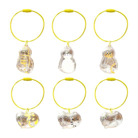 1/6Pcs Cat Style Memorial Keychain Pendant Transparent Cat Hair Storage Bottle Key Chain Pet Memorial Accessories