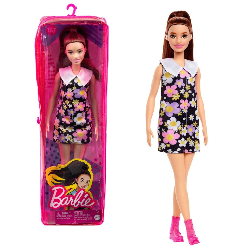 Barbie Fashionista Flower Mini Dress [Dress-up Doll] [Reusable Vinyl Bag] [3 Years Old and Up] HBV19