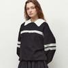 RONRON Torchon Ribbon Lace Sweatshirt Black