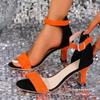 2025 Summer New Fashion Thin Heel Foreign Trade European and American High Heels Women's Large Size Temperament Fish Mouth Bag Heel Sandals