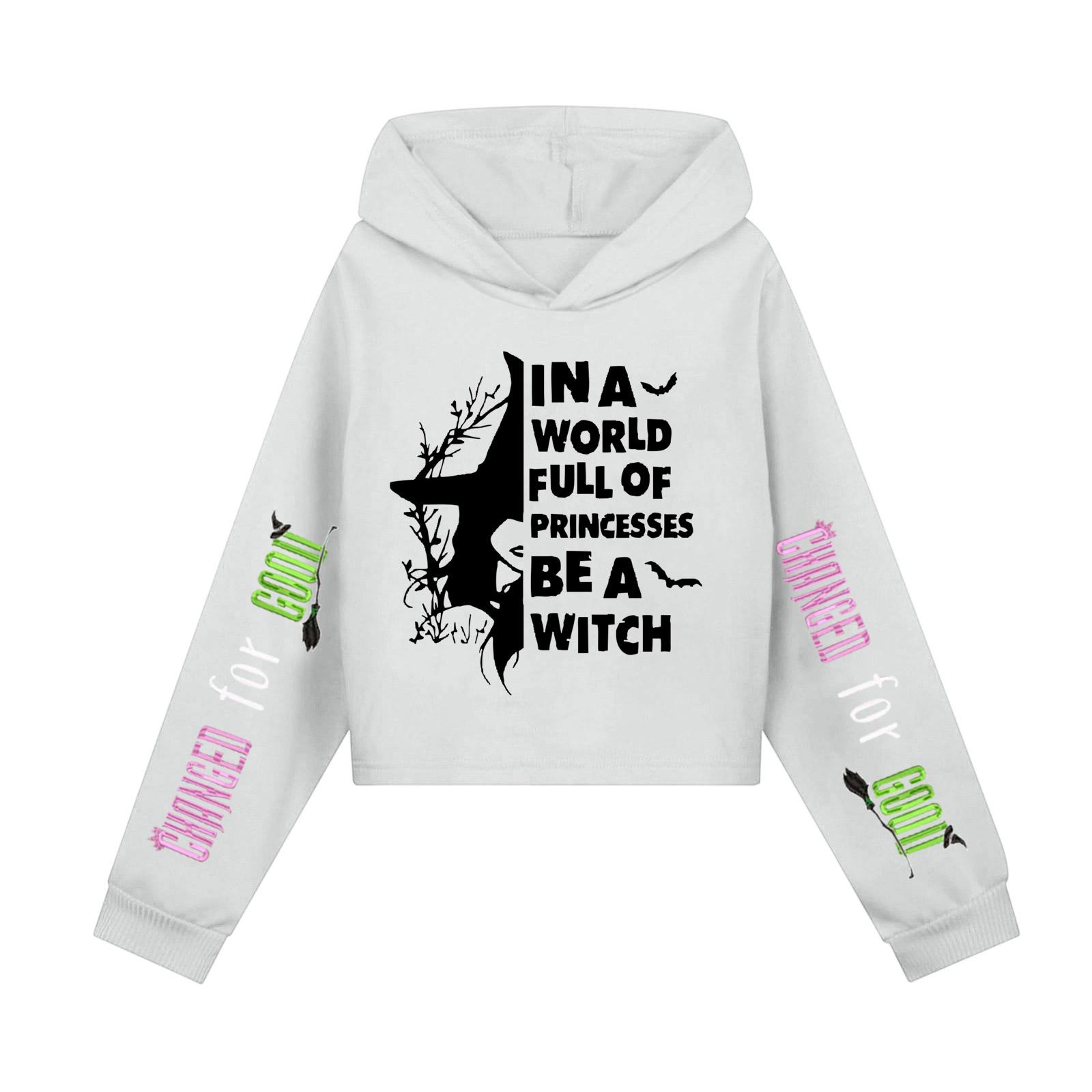 

Children s Hooded Hood, Trendy Long Sleeved Witch Hoodie 140