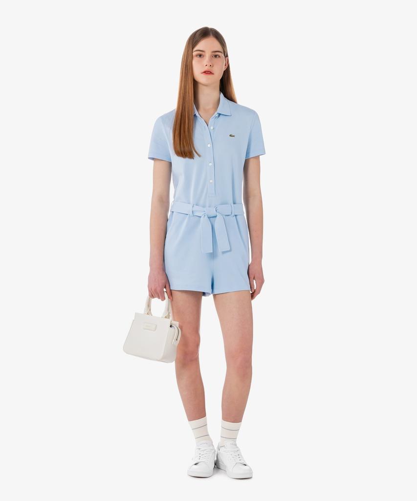 LACOSTE Women'S Mini Pique Short Sleeve Jumpsuit Ef1823-56G Hba