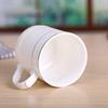 FeiWoSi 350ml Pure White Ceramic Office Mug with Lid