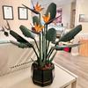 DIY Building Set MOC 10289 Bird of Paradise Artificial Flower Bouquet Roses Home Decor Display Model Christmas Gift Idea