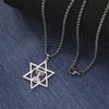 Jewish Menorah Star of David Pendant Necklace for Men Stainless Steel Judaica Faith Hanukkah Lamp Amulet Jewelry Gifts