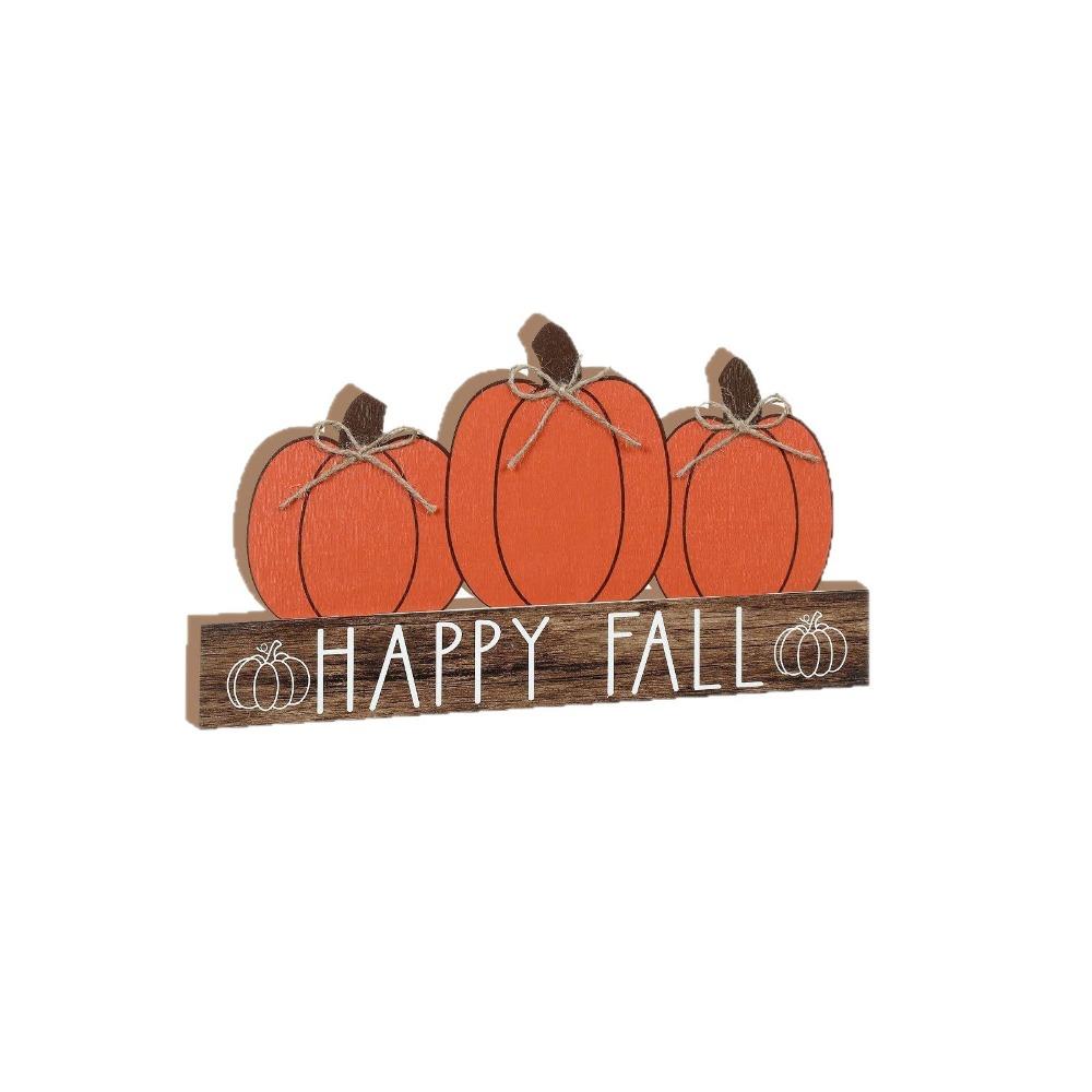 Wooden Fall Pumpkin Table Decor Funny Halloween Ornaments Halloween Desk Decoration Cabinet