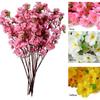 Callu 10Pcs Artificial Flowers Peach Blossom Simulation Peach Branches Flowers Silk Peach Flowers Bouquets Faux Spring Peach Fake Plants for Wedding
