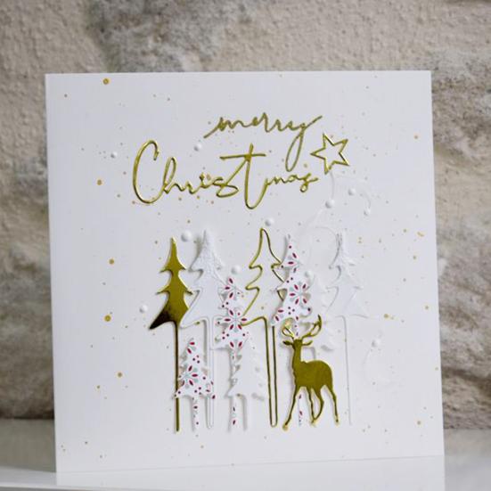 Albero di Natale in legno di cedro, fustella per album di ritagli fai da te, carta per biglietti
