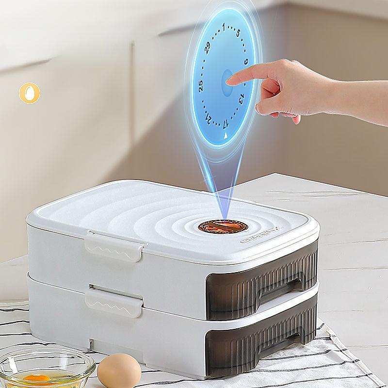 Cutie de depozitare pentru ouă cu tragere și împingere Suport pentru ouă de capacitate mare pentru frigider, cutii de depozitare pentru ouă în stare proaspătă de uz casnic