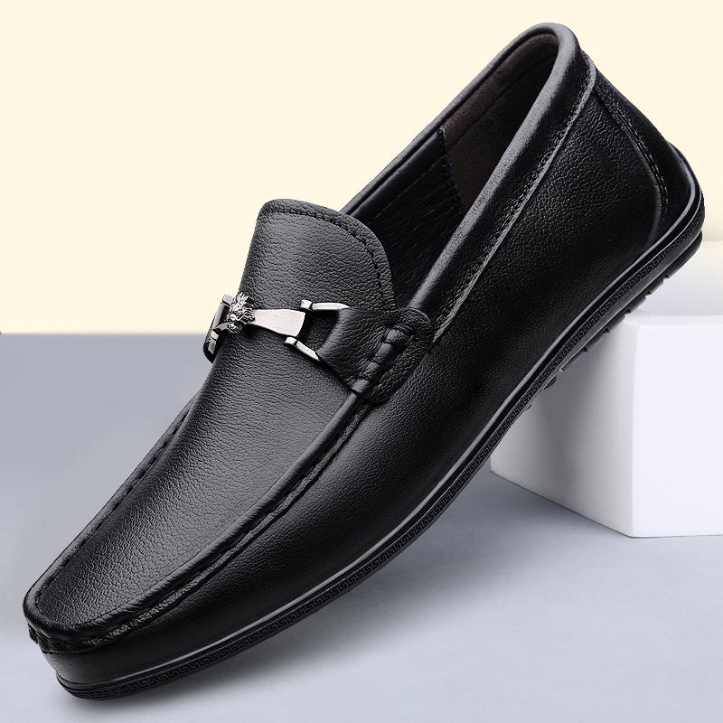 Fashion New Casual Male Work Shoes Men's High Quality Genuine Leather Loafers Handmade Men Walking Shoes Moccasins Walking Men Flats