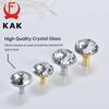 KAK Gold Diamond Crystal Glass Cabinet Knobs and Handles Cupboard Door Pulls Zinc Alloy Kitchen Handle Furniture Door Hardware