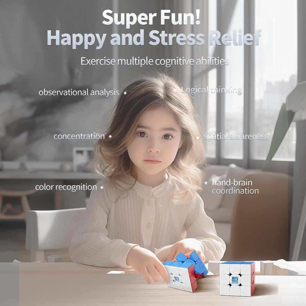 MoYu WCA Cube Competition Set, Levels 2-5, Cube Gift Box Set (Stickers Not Included), MFJS WCA 2x2, 3x3, 4x4, 5x5 Tutorial Cube Series (4 Cubes)