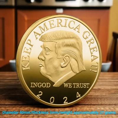 New 2024 President Donald Trump Silver Gold Plated EAGLE Commemorative Coin Donald J Trump Of US President THE REVENGE TOUR Coin
