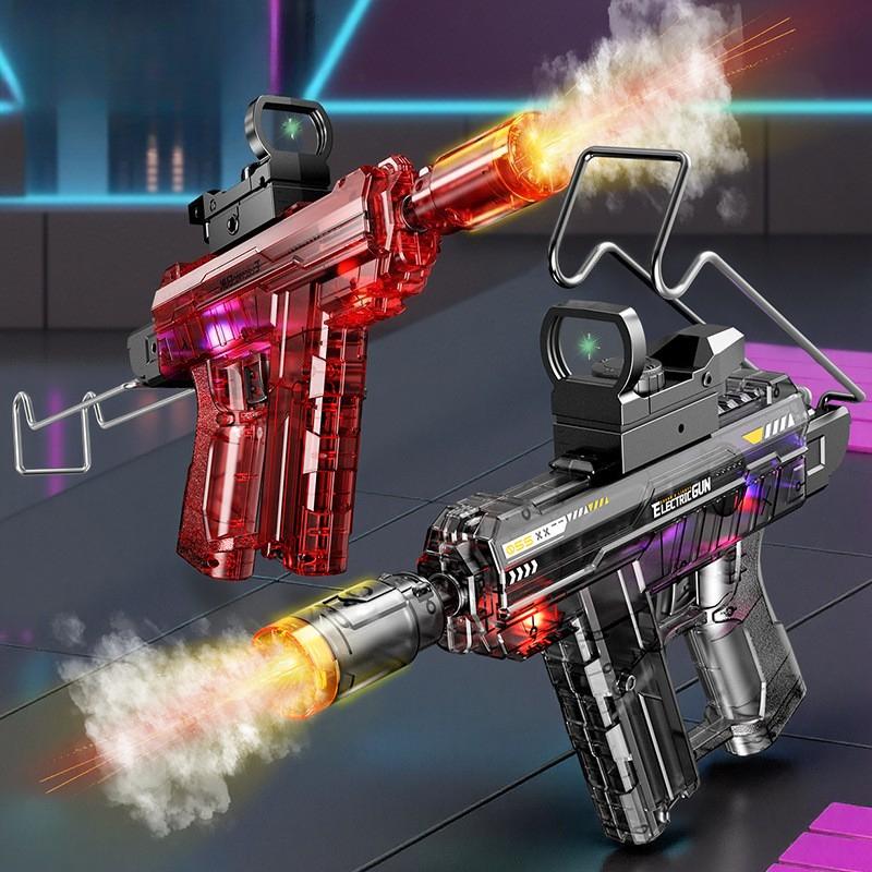 Electric Spray Mist Glowing Sound Effect Toy Gun Forkids Outdoor Shooting Games Foldable Automatic Uzi Gun Toys Children Gifts