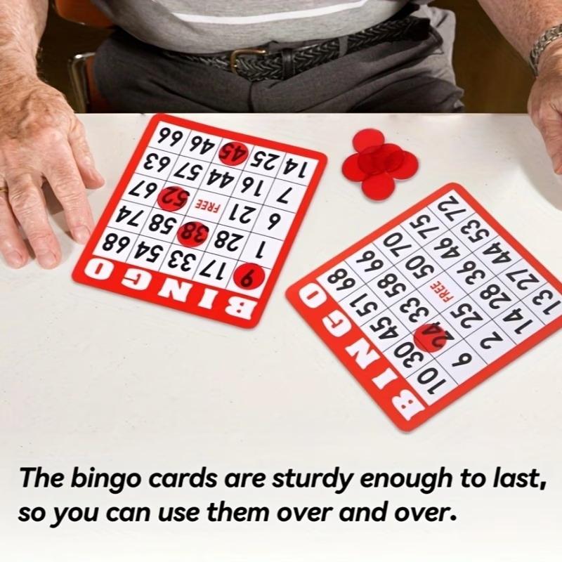 Bingo Game Set 50/100Pcs Premium Bright Colorful Cards Clear Plastic Markers Fun Group Game for Christmas Thanksgiving Party