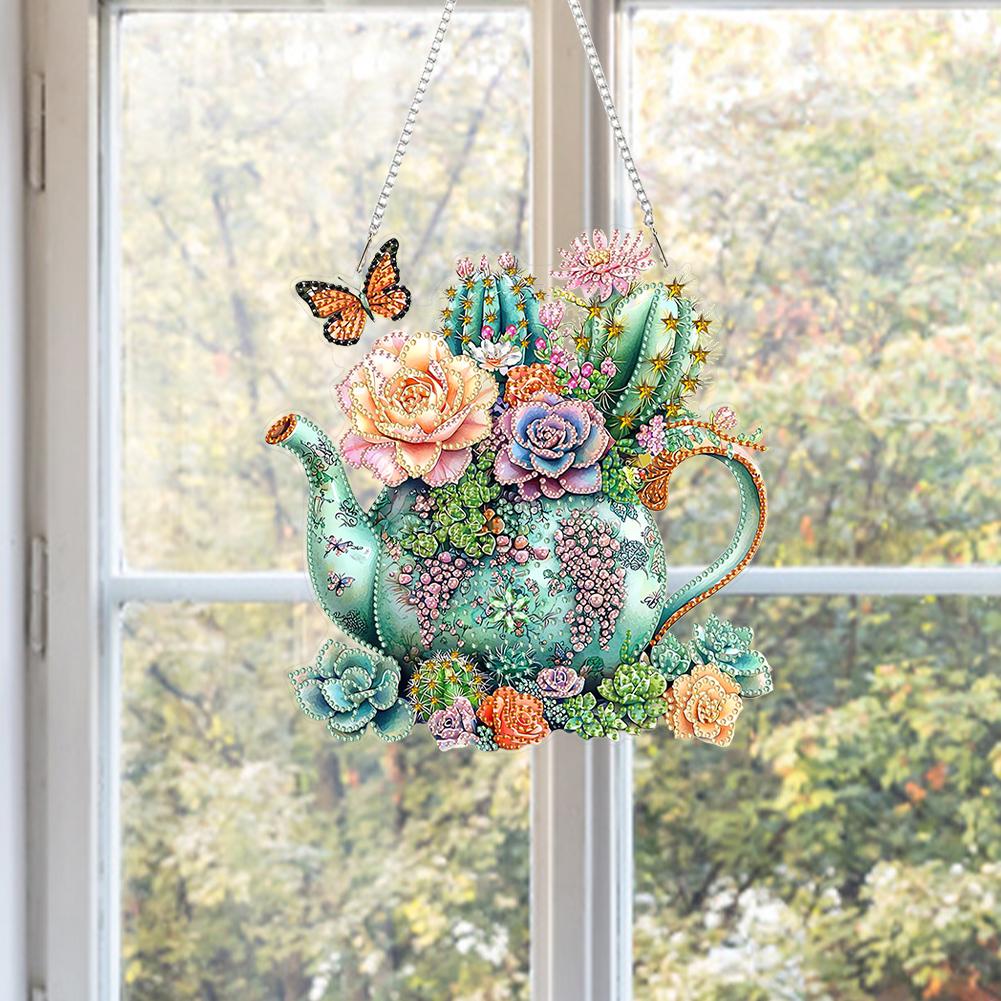 2D Flat DIY Hanging Diamond Art Kits Special Shape Diamond Art Pendant Diamond Painting Set DIY Home Decor Hanging Charm