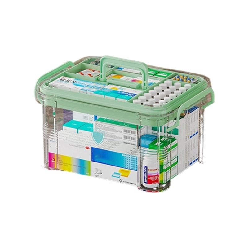 Large Capacity Organizers Multilayer Designs Clear Lid Household Medicines Storage Box Portable And Sturdy