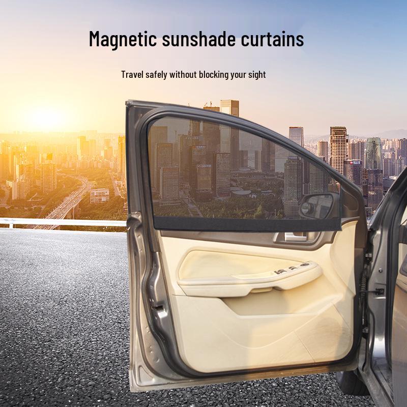 Magnetischer Autoscheiben-Sonnenschutz - Einziehbarer Netz-Sonnenschutz Verdunklungsvorhang