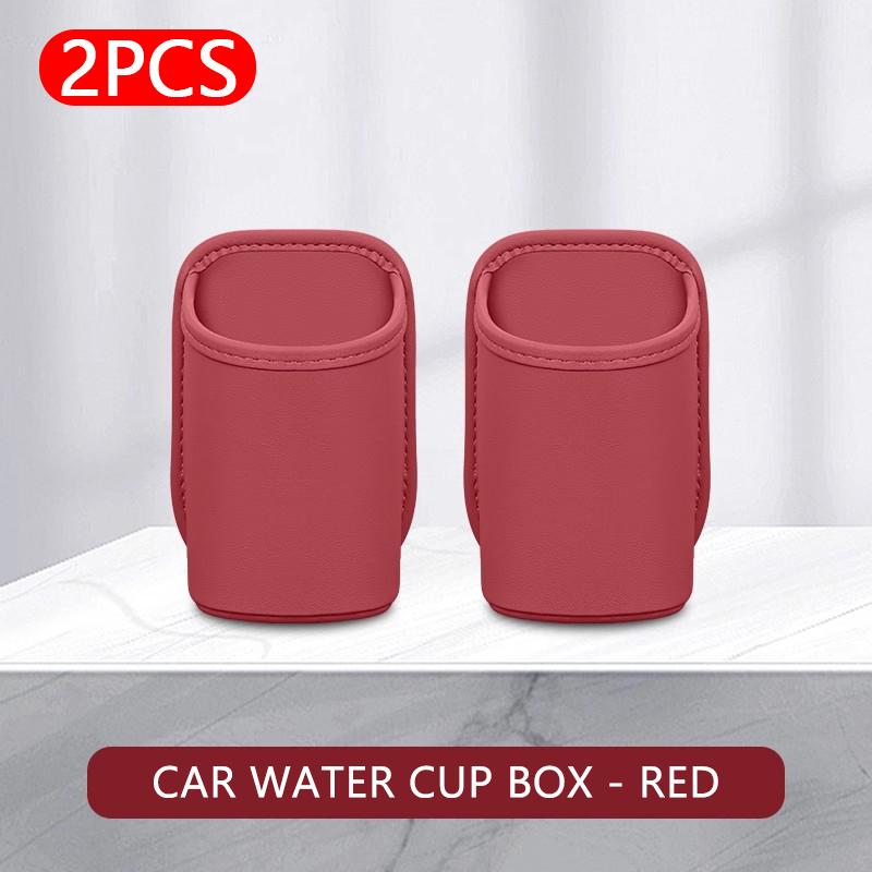 SEAMETAL Umělá kůže Držák na nápoje do auta Klip na pohár na vodu do vozidla Multifunkční úložný box Doplňky do interiéru auta