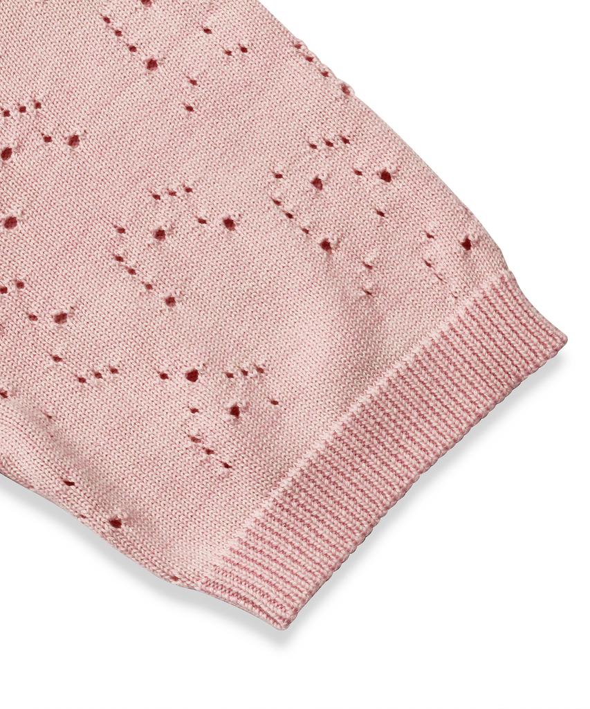 DOFFJASON Chic Sleeve Punching Knit Pink
