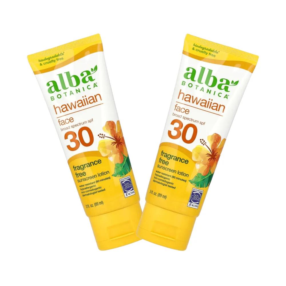 Alba Botanica Hawaiian Face Sunscreen SPF30 Unscented 89ml 2 Pieces