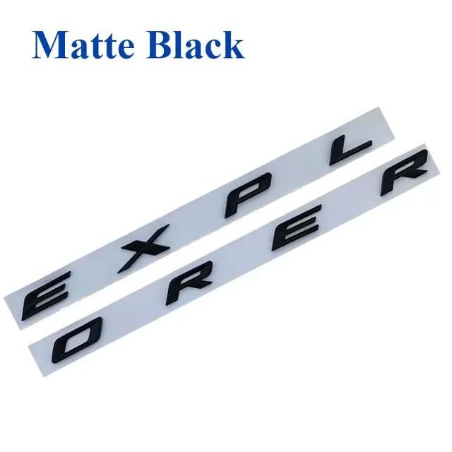 AJJ1 Chrome Black Logo Explorer Emblem Leters Car Front Hood Emblem Bonnet Bagde For Ford Explorer 4 5 6 Explorer Sticker Accessories