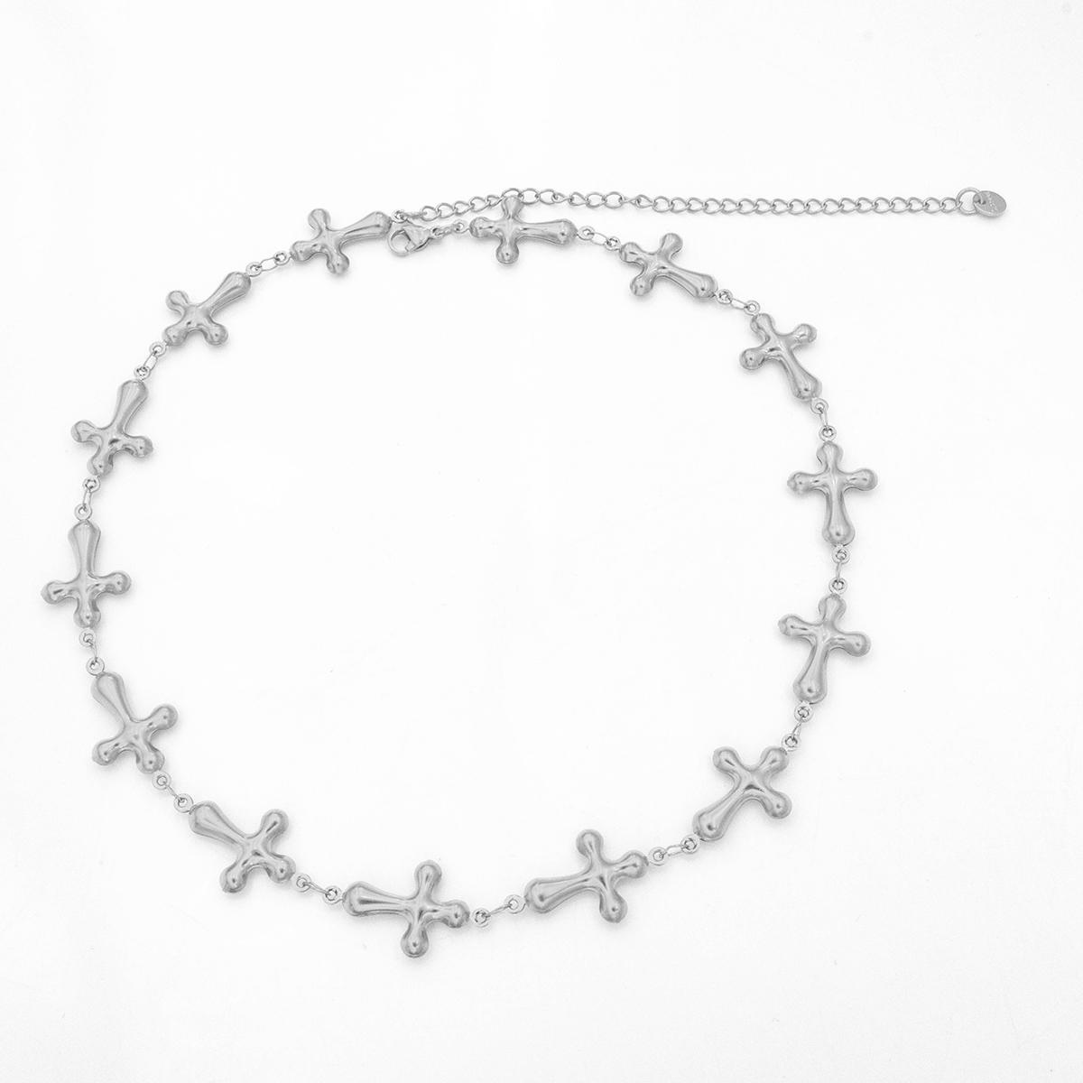 Новое золотое колье-крестик, короткое женское колье из нержавеющей стали, цепочка, аксессуары для роскошных украшений 39cm Add 10cm Chain