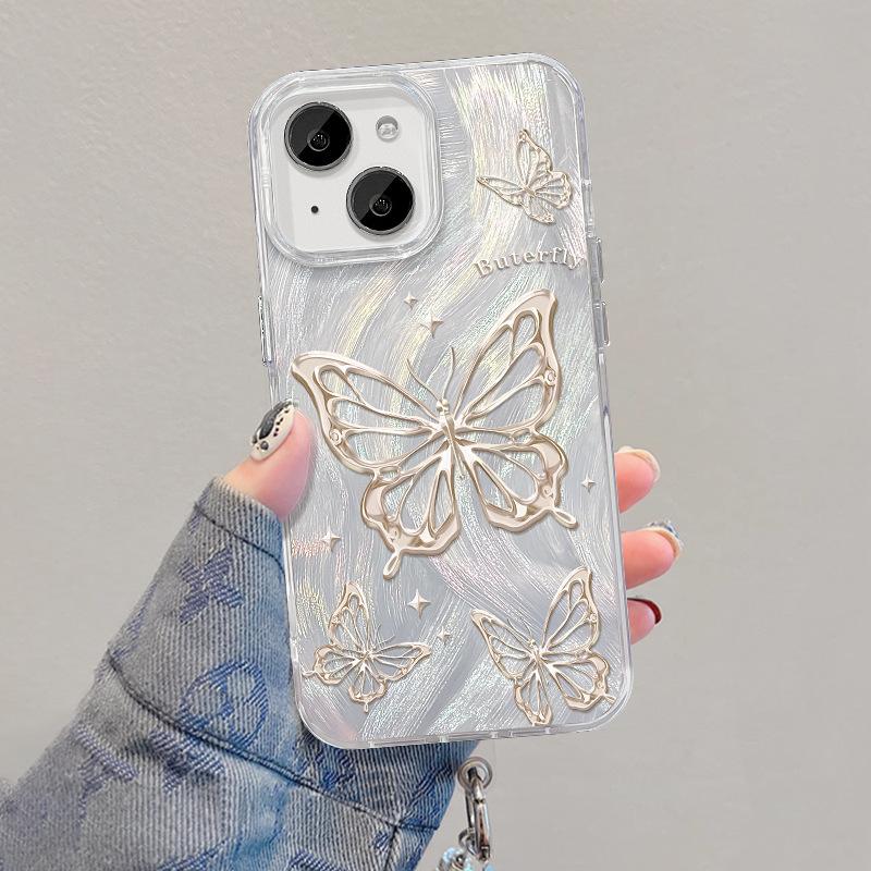 

Подходит для чехла для мобильного телефона Apple 15pm Iphone14 Красивая линия Браслет-бабочка 13 Перо Пряжа 12 Высококлассный 11 iPhone SE (2nd Generation)