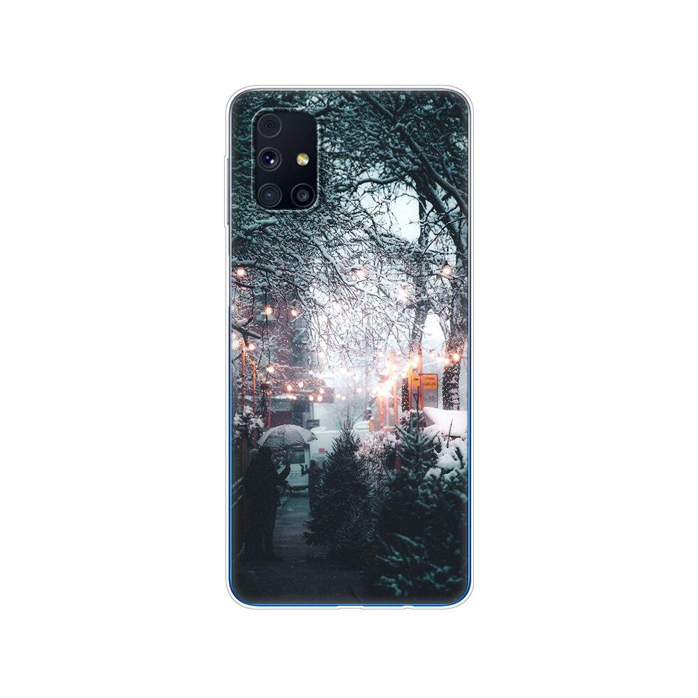 Für Samsung M31s Hülle 6.5 Tpu Weiches Silikon Rückseite Handyhülle Für Galaxy M31S M 31S m317f m317 Funda Winter Schnee Weihnachten