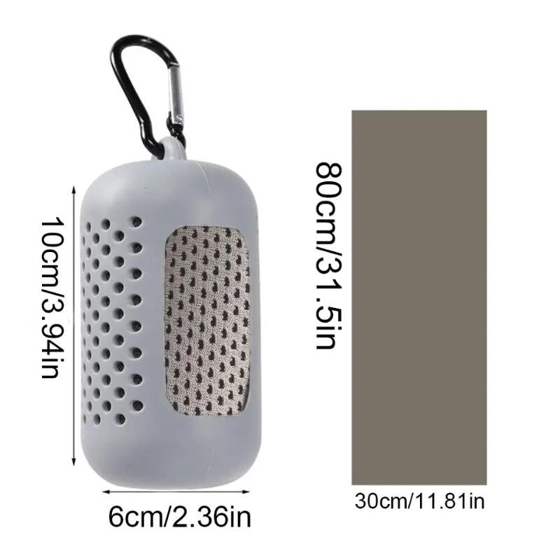 Portable Circular Silicone-Wrapped Cooling Towel | Quick-Drying Polyester for Beach Sport Fitness