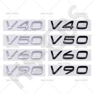 Brillant V40 V50 V60 V90 Emblème Étiquette Coffre Autocollants Voiture Pour Accessoires Logo Coffre Arrière Décalcomanie Cylindrée Style Voiture