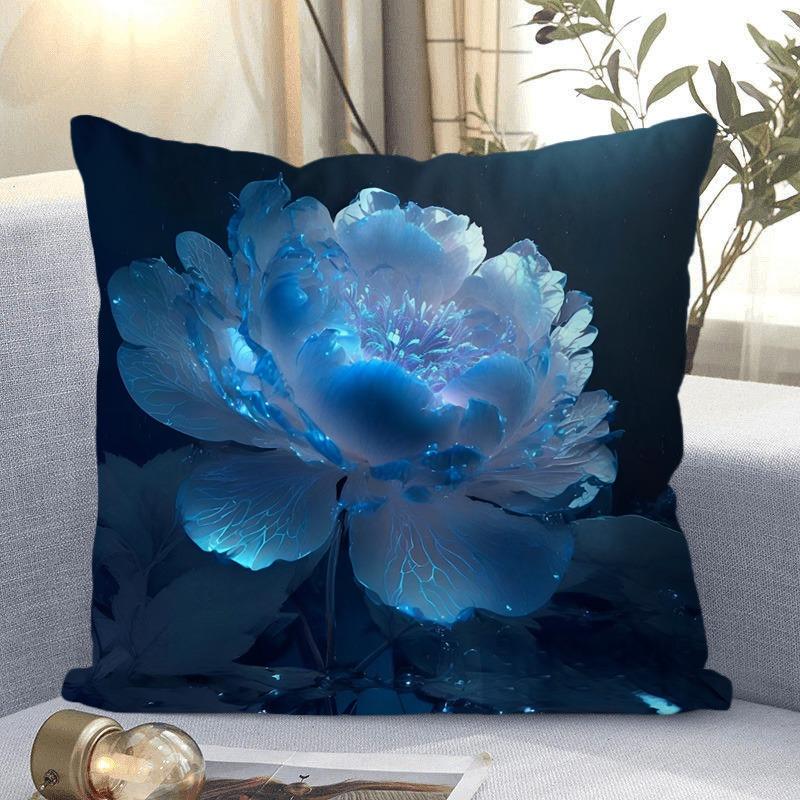 Fantasy Flower Pattern Decorative Pillowcase Living Room Bedroom Square Cushion Pillowcase