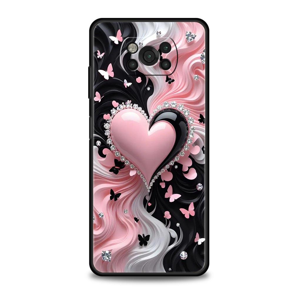 Colored Love Heart Printed Phone Case Cover  for Xiaomi Poco F7 Ultra F6 F5 F4 F3 X6 X5 X4 X3 NFC C51 C55 M4 GT Soft TPU Shell