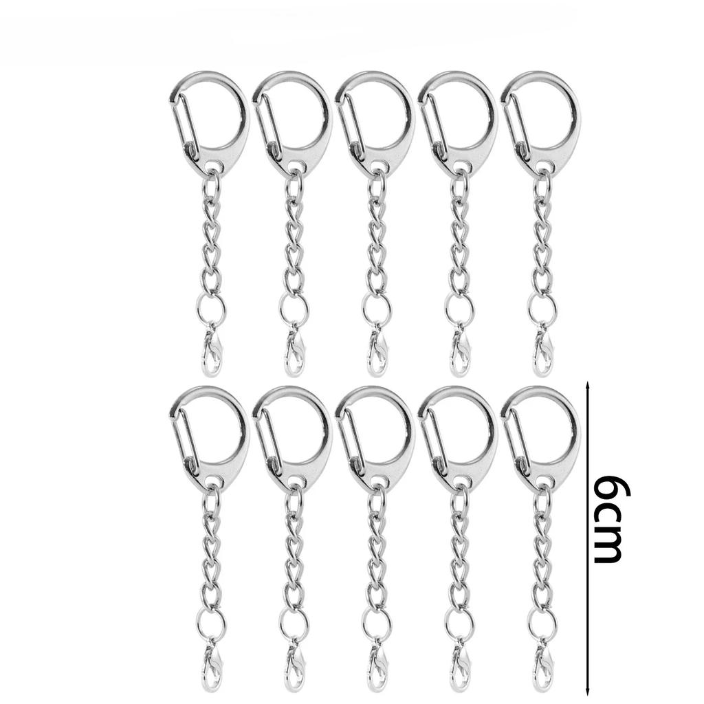 11-200pcs Lobster Clasp Key Ring Keychain C Shape Clasps Connector Hook For DIY Jewelry Making Finding Key Chain Accessories