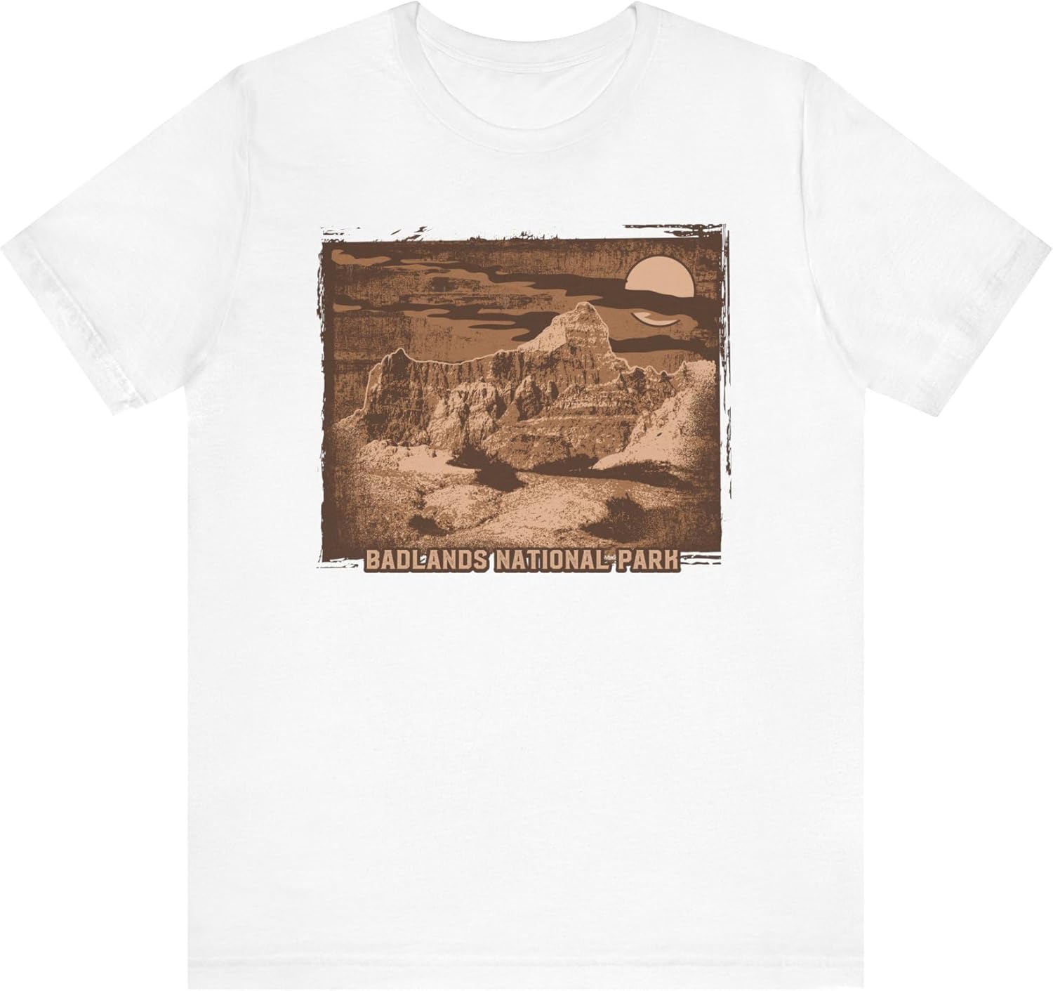 Badlands Retro Poster Graphic Design Tee, Badlands Shirt, Vintage Tees, Art Design T-Shirt, Graphic Tee, Retro Art Shirts White S разноцветный