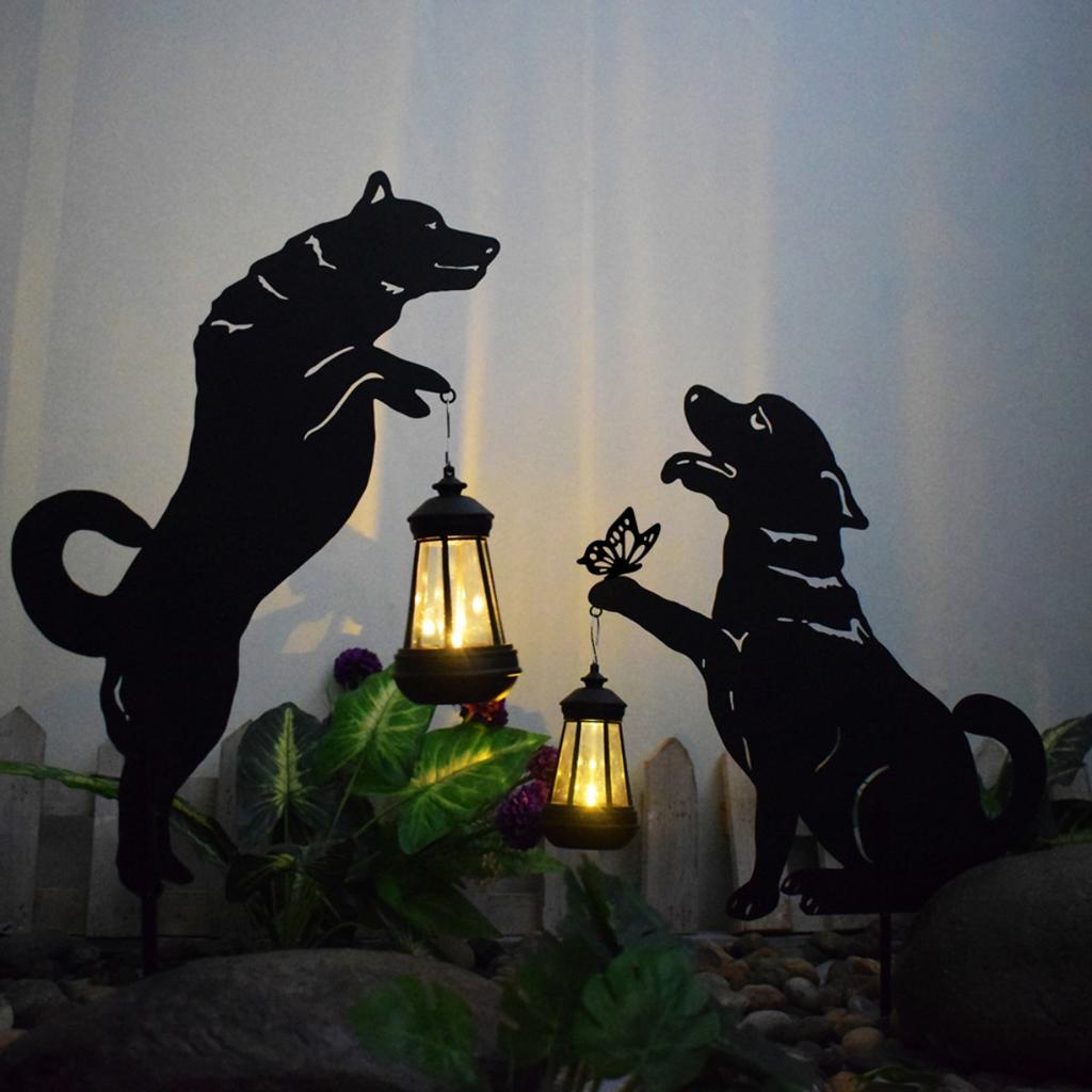 Outdoor, Household, Waterproof, Lawn, Floor Mounted, Iron Art, Cat Animal Shaped, Courtyard Garden Decoration, Solar Lights
