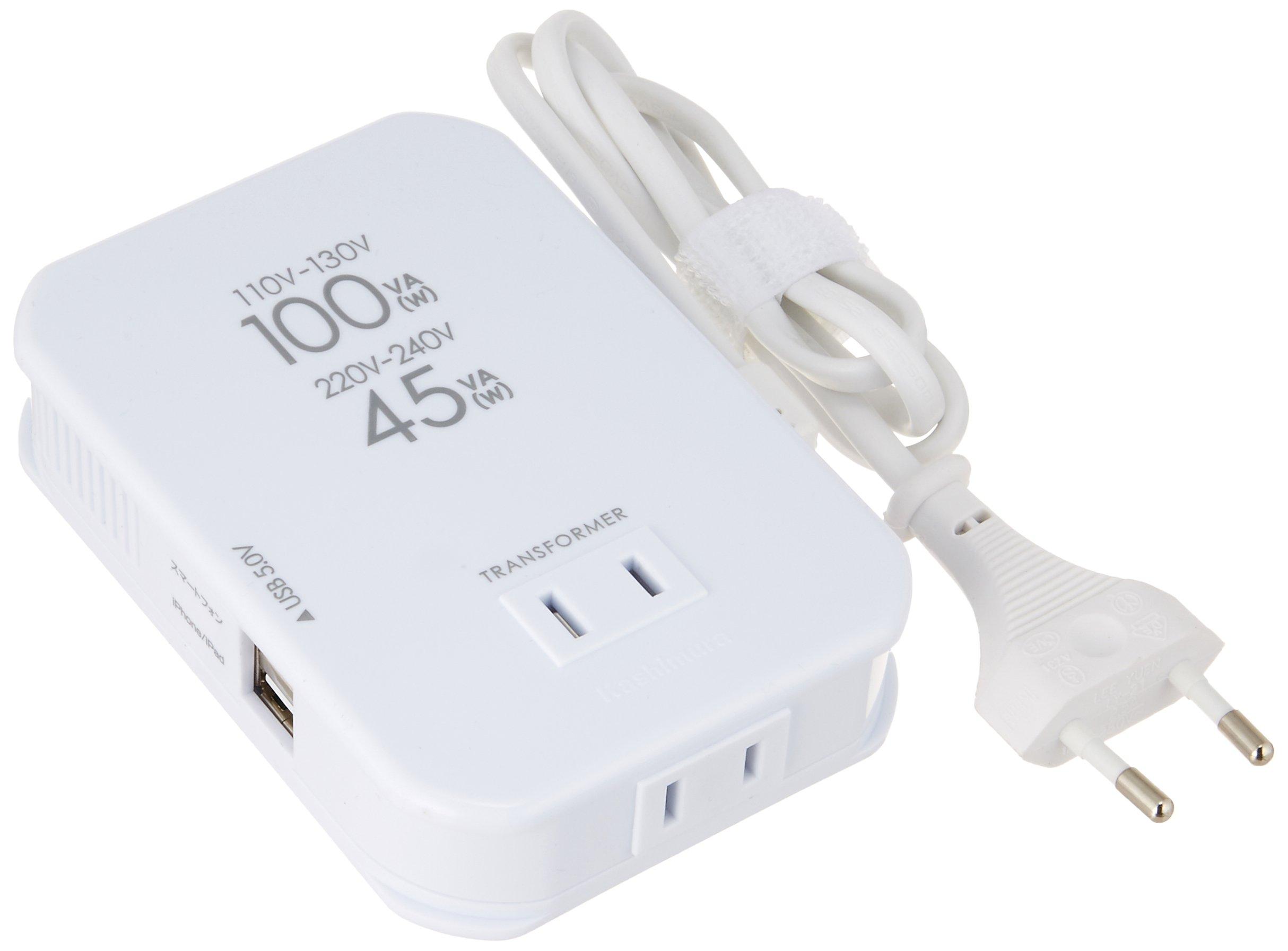 

Kashimura transformer for overseas travel 2-port 100VA/45VA 2USB2.1A TI-163