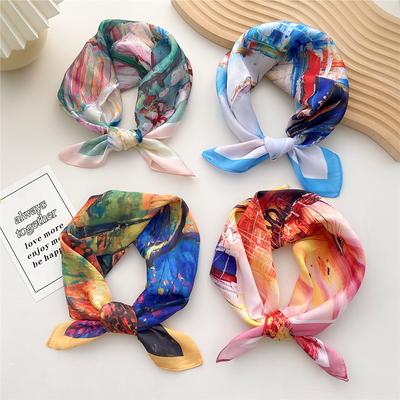Spring/Summer New Small Scarf Small Square Scarf Women'S Professional Decoration Printed Professional Fashion Scarf
