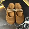 Platform-soled Boken Shoes Bag Head Half Slippers Women's Outer Wear 2025 New Spring and Summer One-pedal Pregnant Women Mary Jane Cool Slippers