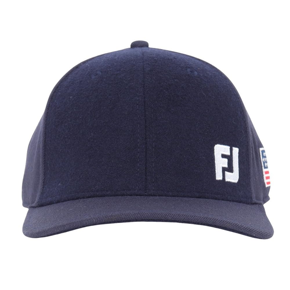 FootJoy FH24AMC FH24AMC-4N Men's Melton Combination Cap, Navy, Free Size (57-59cm)