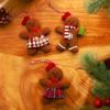 Set of 3 Christmas Gingerbreads Man Shape Cloth Ornaments Reusable Hanging Decorations for Holiday Homes Party