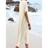 New Women's Cotton Pocket Casual Solid Color Short Sleeved Dress