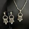 Court Style Exquisite Temperament Long Fringed Dense Inlaid With Diamonds Fashion Earrings High Sense Versatile Elegant Necklace Set