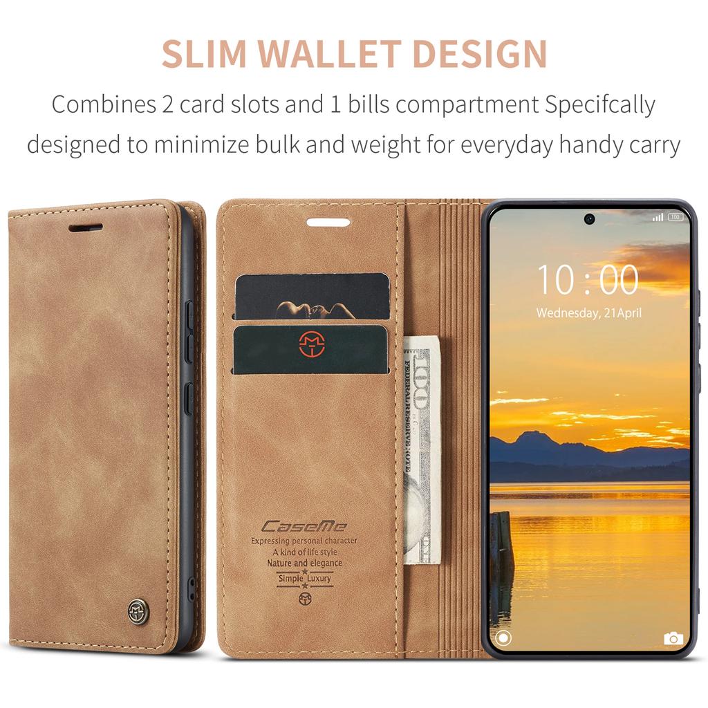 For Xiaomi Redmi K70E 5G/Xiaomi Poco X6 Pro 5G Wallet Case CASEME 013 Series PU Leather Phone Cover Stand