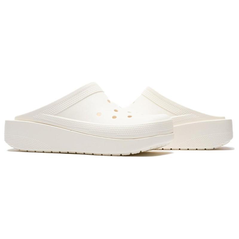 Crocs Classic Clogs Blunt Toe Sandals Chalk Unisex White