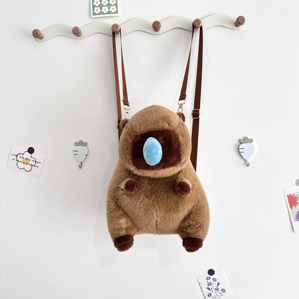 

Мультяшный рюкзак с капибарой для студентов, школьная сумка, сладкий плюшевый рюкзак с капибарой для девочек