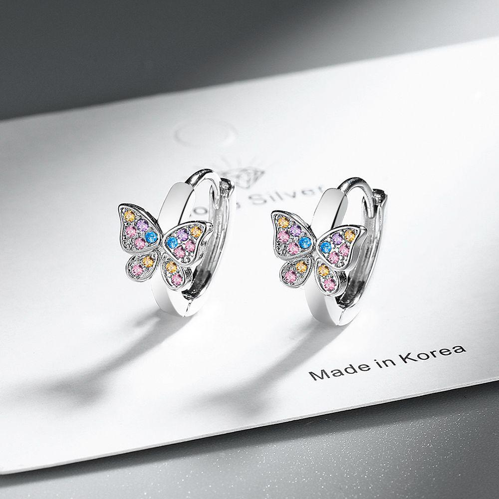 Women's Colorful Zircon Bow Earrings