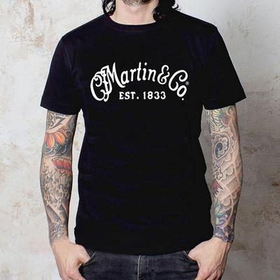 Martin Martin Disfraz de Guitarrista Camiseta de Banda de Rock Camiseta de Algodón de Manga Corta con Estampado de Instrumento para Hombre Ropa de Verano Tops Camiseta